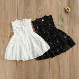 Toddler Kids Baby Girl Summer Princess Dress Ruffles Sleeveless Sequins Cotton Party Casual Dress Clothes 2-7Y Q0716