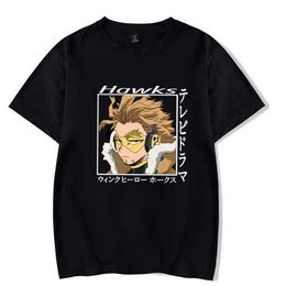 My Hero Academia Hawks Anime Fashion Casual Round Neck Short Sleeve Man T-shirt Y0809