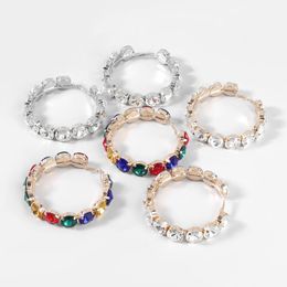 Hoop & Huggie 2021 Metal Glass Round Earrings Castle Banquet Exaggerated Women's Luxury Statement