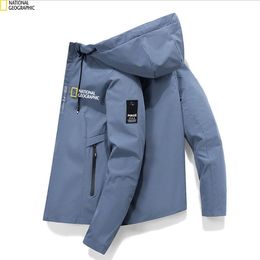 Spring Autumn MenS National Geographic Selling Fishing Jacket Windbreaker Hoodie Zipper Clothes Top 211008