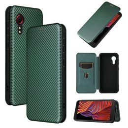 Carbon Fibre For Samsung Galaxy Xcover 5 A12 A22 A32 A42 A52 A72 Case Magnetic Book Stand Card Wallet Leather Protective Cover