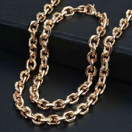 -6mm 585 oro rosa rotolo cavo cavo catena braccialetto collana gioielli di moda set per le donne uomini accessori per feste CS17