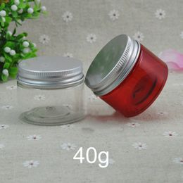 Empty 40g Red Plastic Cosmetic Jar Refillable Skincare Cream Body Lotion Bottle Tea Candy Packaging Container Free Shippinggood qty