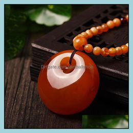 Necklaces & Pendants Jewellery Old Beeswax Donut Pendant Amber Sweater Chain For Men And Women Charms Drop Delivery 2021 Kglpm