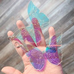 Unusual Acrylic Big Butterfly Earrings For Women Cool Hanging Color Changed Statement Funny Female Earring Fashion Earings 2021 Dangle & Cha