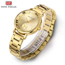 Minifocus Women Watch Famous Luxury Brands Fashion Ladies Wrist Watches Gold Watch Women Golend Clock Relogio Feminino 210527