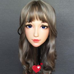 Party Masks (Ching-02)Female Sweet Girl Resin Half Head Kigurumi BJD Mask Cosplay Japanese Anime Role Lolita Crossdress Doll