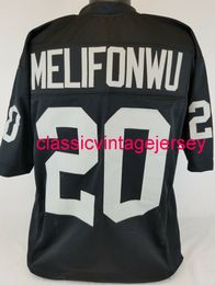 Men Women Youth Obi Melifonwu Custom Sewn Black Football Jersey XS-5XL 6XL