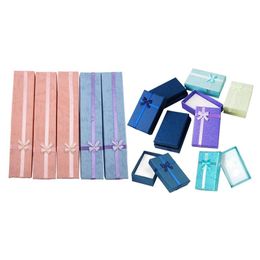 Jewellery Pouches, Bags 5PCS Paper Package Bowknot Necklace Bracelet Earring Ring Gift Box Case, Style-3 Rectangle(22X4Cm) & 12Pcs Assorted Je