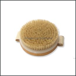 Brushes, Sponges Scrubbers Bathroom Aessories Home & Gardenround Natural Body Brushes Without Handle Dry Skin Bath Shower Brush Spa Mas Wood