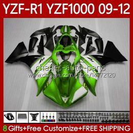 OEM Bodywork For YAMAHA YZF Green White R1 1000 CC YZF1000 YZF-R1 2009 2010 2011 2012 MOTO Bodys 92No.92 YZF-1000 YZF R 1 1000CC 2009-2012 YZFR1 09 10 11 12 Fairing Kit