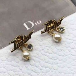 blue diamond earings UK - d Ying's Earrings Tassel Yang Fashion Same Luxury Family Letter Designer Female Jewelry 925 Silver Brass Temperament Star