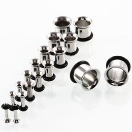 & Tunnels Body Jewelryear Plugs F20 Mix 3-14Mm 100Pcs/Lot Stainless Steel Single Flare Flesh Tunnel Piercing Jewellery Drop Delivery 2021 Wufe