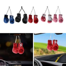 2Pcs/Pair Mini Boxing Gloves Car Pendant Solid Colour Miniature Punching Gloves Home Wall Hanging Decoration Ornaments 5 Colours G1019