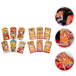 Gift Wrap 12Pcs Delicate Cartoon Red Envelopes Party Money Bags Festival Packets