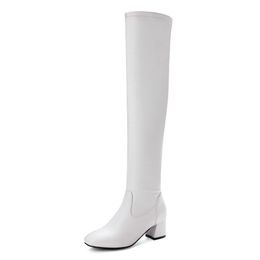Size 34-45 Women High Heel Boots Thick Heel Women Winter Shoes Fashion Over Knee Long Boots Ladies Party Footwear