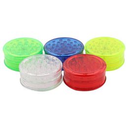 Smoking Colourful 60MM Plastic Dry Herb Tobacco Grind Spice Miller Grinder Crusher Grinding Chopped Hand Muller Cigarette Holder DHL Free