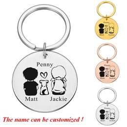 10Pieces/Lot Personalised Custom Name Keychains for Dog Lovers Boyfriend Girlfriend Trendy Keyring Key Tag Valentines Day Gift for Women Me