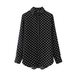 Elegant Women Polka Dot Shirts Fashion Ladies Chiffon Loose Tops Streetwear Female Chic Puff Sleeve Blouses 210430