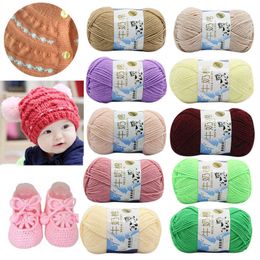 1PC Soft Warm DIY Milk Cotton wool Threads Baby Wool Hand Knitting Crochet Yarn 50g Chunky Colorful Hand Knitting Scores Milk Cotton Y211129