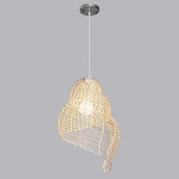 Modern Chinese Bamboo Woven Conch Pendant Lights Living Room Decoration Bedroom Hanging Lamps Dining Light Lamp Home