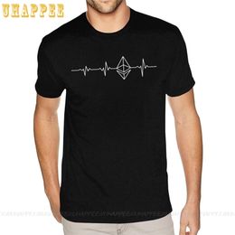 Ethereum Heartbeat Tee Boy Büyük Kalite T Gömlek Adam Kısa Kollu Fiyat Markalı Benzersiz Giyim 210714