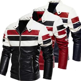 Men's Autumn and Winter Men Fashion Coat Leather Jacket Motorcycle Style Male Business Casual Jackets for Men Warm Overcoat 211009