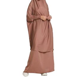 Vêtements ethniques EID à capuche Musulman Femmes Musulman Hijab Robe Vêtement de prière Jilbab Abaya Long Khimar Robe Ramadan Robe Jupe Abayas Ensembles Vêtements islamiques N en Solde