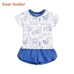 Baby Girls Summer Clothing Sets Toddler Cartoon Print T-shirt And Shorts Outfits Infant Casual Clothes born Suits 210429