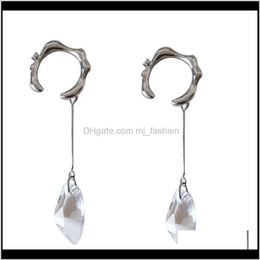 Clip-On & Screw Back Jewelryearrings Designer Fashion Temperament Long-Style Tassels Crystal Clip For No Ear Hole Women Gifts High Quality Ea