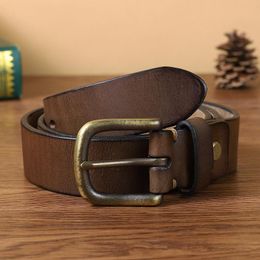 Belts Cowhide Genuine Leather For Men Cowboy Luxury Casual Strap Brand Male Vintage Jeans Designer Belt High Quality G832