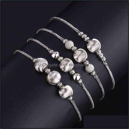 Link, Chain Bracelets Jewelry 999 Sterling Sier Cat Eye Womens Japan And South Korea Simple Transfer Bead Bracelet Light Luxury Niche Design