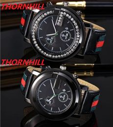 45mm Classic Mens Leather Steel Diamonds Waterproof Wristwatches Famous Big Men Womens Lady Watches