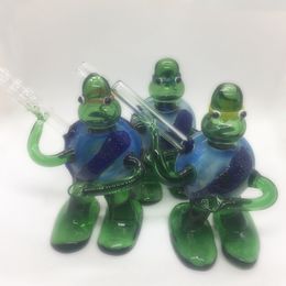 Colourful Animal Tortoise Pipes Portable Pyrex Thick Glass Innovative Design Dry Herb Tobacco Philtre Oil Rigs Bowl High Quality Handmade Decoration Smoking DHL