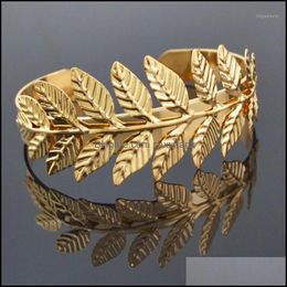 Bangle Bracelets Grecian Gold Metal Copper Leaf Open Bangles Charm Swirl Arm Cuff Armlet &Bracelet For Women Bijoux Greek Jewelry Gift1 Drop