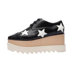 Vergleichen Sie mit ähnlichen Damen-Markenstiefeln mit dickem Boden. Fashion Elyse-Plateauschuhe Star Britt Wedge Lace-up-Designer-High-Heel-Schuh 33-41