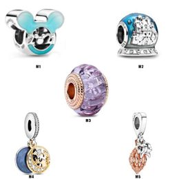 Starry Sky 925 Sterling Silver Glass Beads Charm FitFit Brand Bracelet Diy Jewellery Accessories