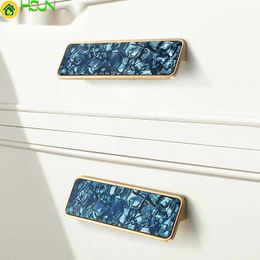 gold cabinet door handle organic glass flower long square modern simple drawer kirsite