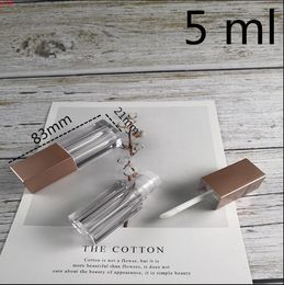 50 pcs 5 ml Plastic Square Lip Gloss pack Containers Rose gold Empty Lipstick Tubes Balm Oil Bottlesgood qty