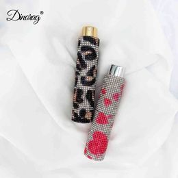 10ml Refillable Perfume Bottle With Sparkling Diamonds Portable Empty Cosmetic Containers Travel Plastic Atomizer Spray
