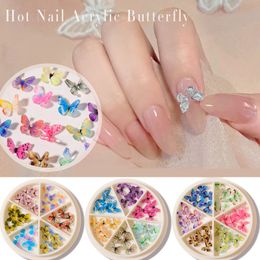 30PCS/wheel 3d resin butterfly nail art decorations sequins kit fake nails accessories charms manicure supplies tool