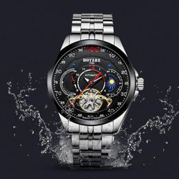 Armbanduhr Boyzhe Big Sale Moon Phase Männer Sport automatisch mechanische Uhr 30 bar wasserdichtes Handgelenk für Reloj Hombre