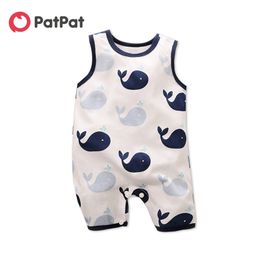 Arrival Summer and Spring Baby Lovely Whale Sleeveless Design Jumpsuit One Pieces Clothes In Stock 210528