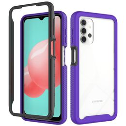 Armor Cases with Front Frame For Samsung A32 4G 5G Soft Rubber Hard Plastic Shockproof Protection Cover