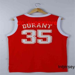 100% Stitched Kevin Durant 35 College Jersey White Red Mens Women Youth Custom Number Name Jerseys XS-6XL