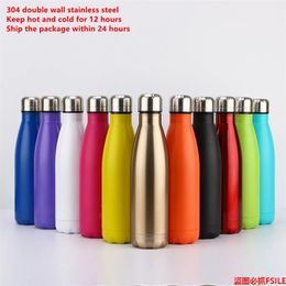 350/500/750/1000ml Double Wall Stainles Steel Water Bottle Thermos Keep and Cold Insulated Vacuum Flask for Sport 210907