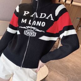 Women's Sweater Designer Brand Clothing Women's Korean Stand Neck Knitted Coat Autumn and Winter Girls' Fashion Zipper Knitted Top Clothing