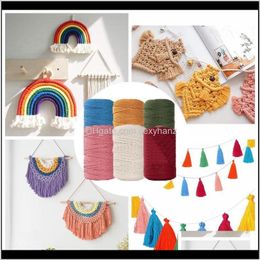 Clothing Fabric Apparel Drop Delivery 2021 Dyi Rame Yarn 3 Mm X 100 M Decorative Warp Cotton Knitting Crafts Cords For Jewellery Making Diy Acc