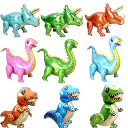 2021 new Large 4D Walking Dinosaur Foil Balloon Boy Animal Balloon Children Dinosaur Birthday Party Forest Party Decoration Balloon