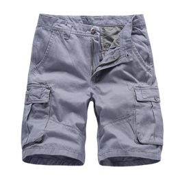 Cargo Shorts Men Cotton Bermuda Male Summer Military Style Straight Work Pockets Khaki Short Trousers Casual Vintage Shors Man 210518
